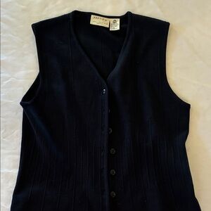 Preview Collection Waist Coat Navy Vest Merino Wool 100% Ribbed Sweater Vest